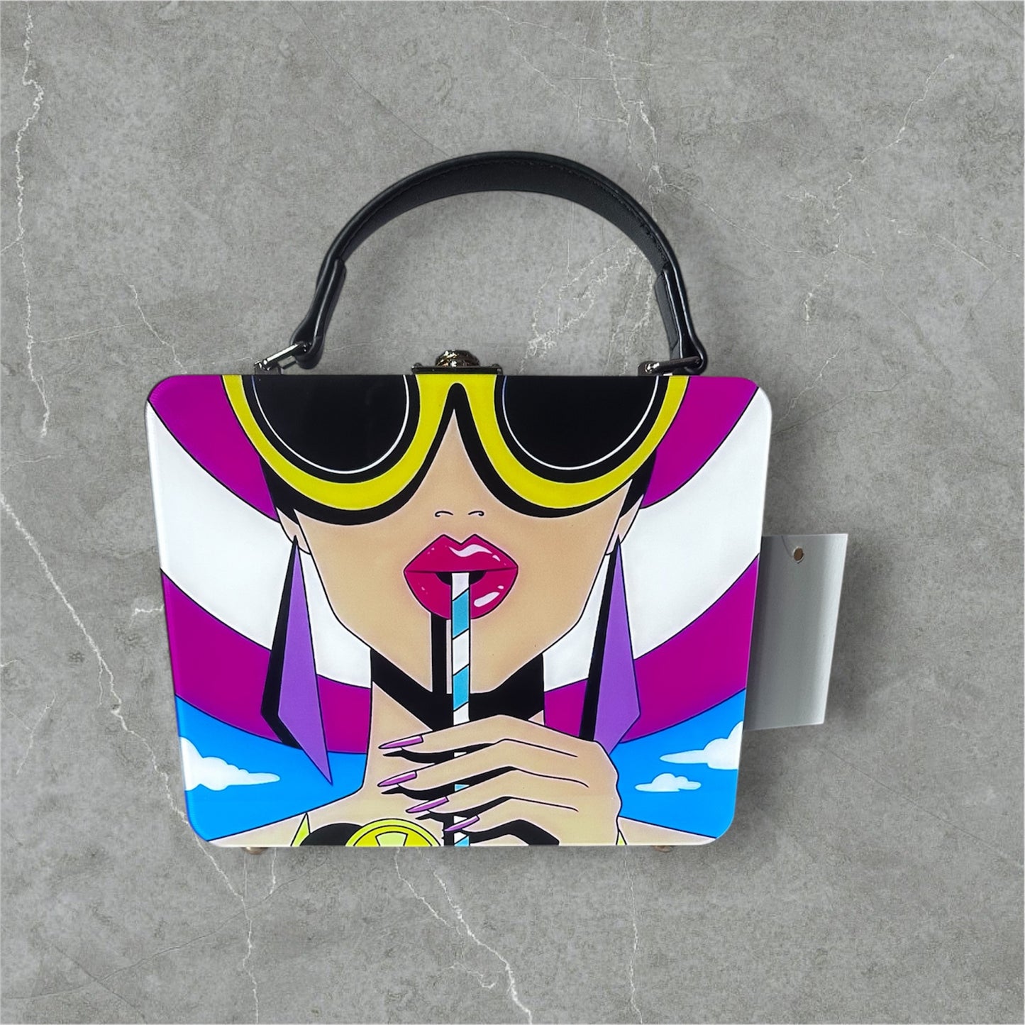Multi Colored Lacquer Hard Purse