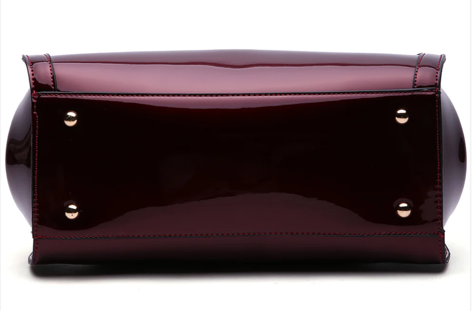 Patent Leather Double Handle Frame Satchel