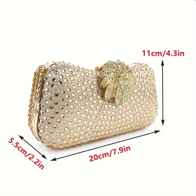 Rhinestone Flower Clasp Bag