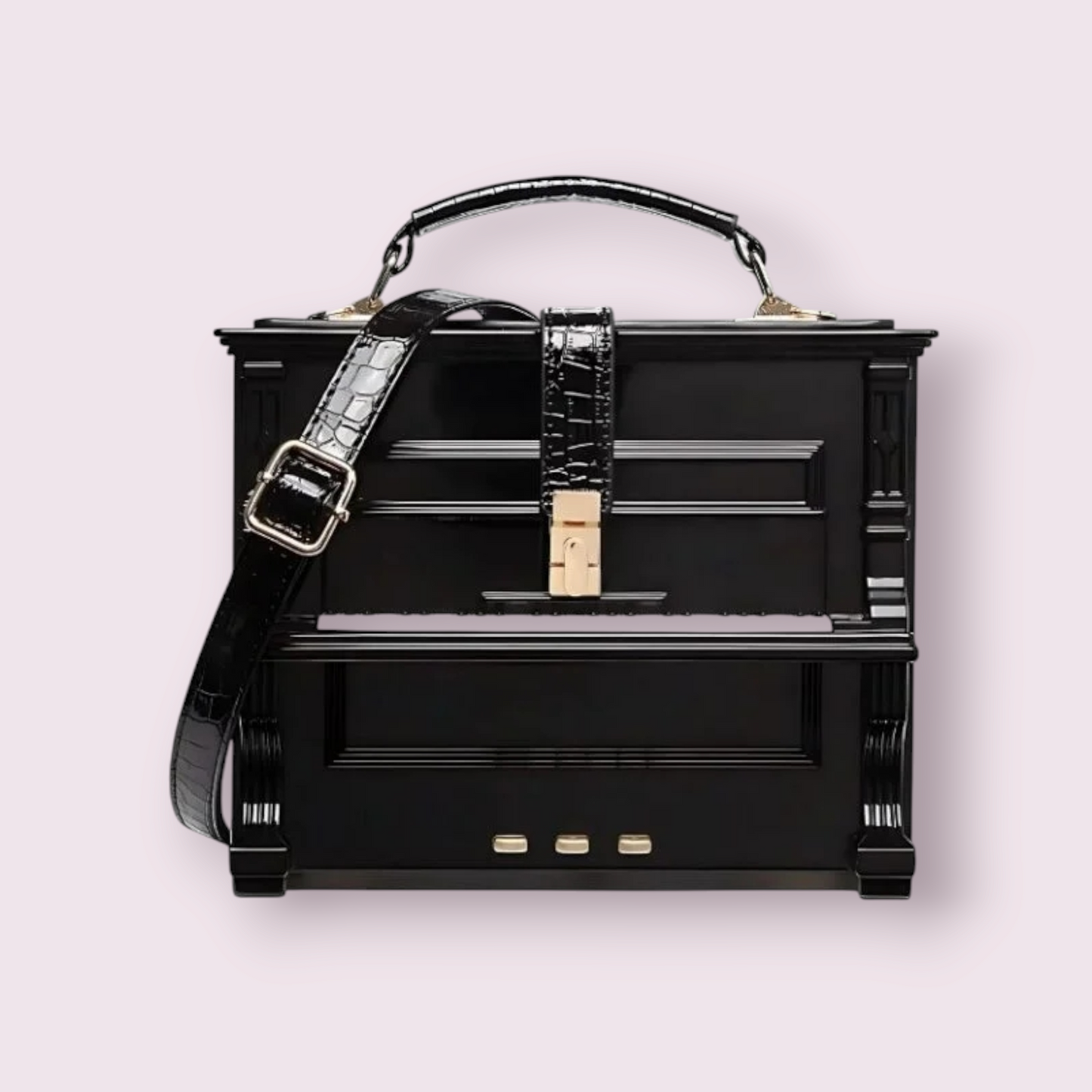 Upright Piano-Inspired Top Handle Purse