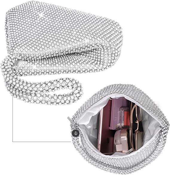 Soft Rhinestone Bling Wrist Clutch Purse