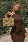The Aurelia Gold Beaded Bag