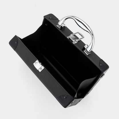 Retro Radio-Shaped Box Clutch Crossbody Bag with Top Handle