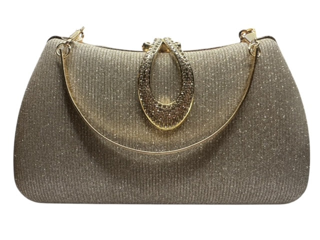 Glitter Fabric Clutch with Handle