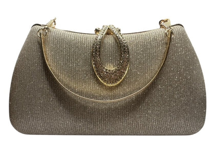 Glitter Fabric Clutch with Handle