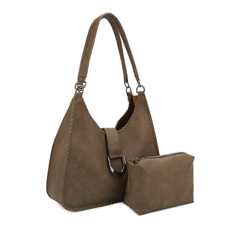 UW-30751A-ST Chic Shoulder Hobo Bag with Pouch Set