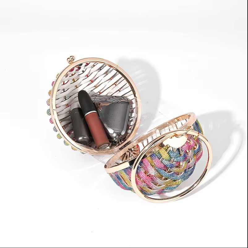 Woven Nest Egg Rhinetsone Bag