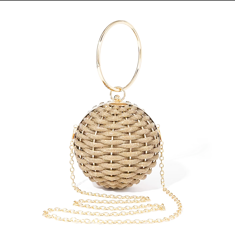 Woven Nest Egg Rhinetsone Bag